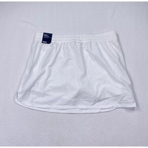 NEW DSG Mid-Rise Stride Golf Skort Built-In Bike Short Pocket White Size Large - Picture 2 of 8